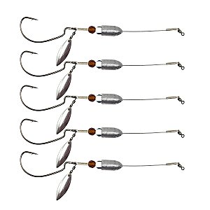 Kit Empate de Aço Texas Rig Pesca de Traíra anzol Offset 4/0