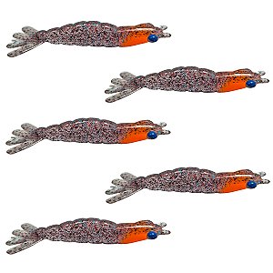 Kit camarão artificial 5 unidades 6cm - Ueki Custom Baits