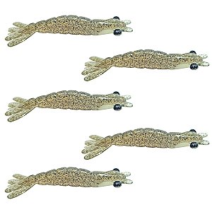 Kit camarão artificial 5 unidades 7cm - Ueki Custom Baits