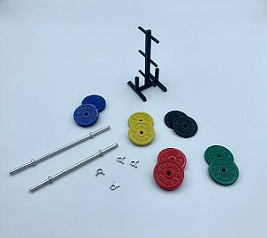 Kit anilhas, barras e suporte - miniatura