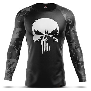 Camiseta Segunda Pele Skull Caveira Adstore Masculina Preta Urban