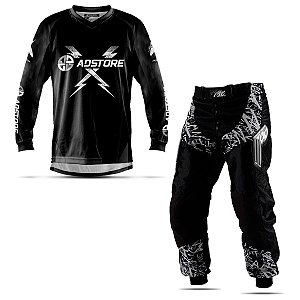 Conjunto Calça e Camisa Motocross Adstore Black