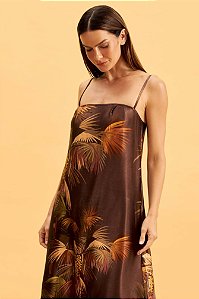 Vestido Longo Acetinado Palmeira