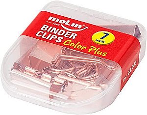 Binder Clips Rose Color Plus 19mm com 12 unidades - Molin