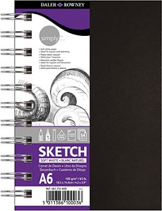 Sketchbook A6 Daler Rowney Simply Espiral 100g com 54 folhas - Canson