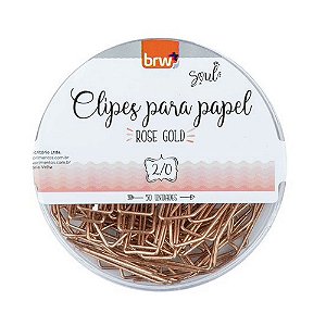 Clips para Papel 2/0 Rose Gold com 50 unidades - Brw