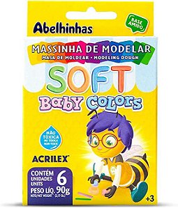Massinha de Modelar Baby Colors com 06 cores 90g - Acrilex