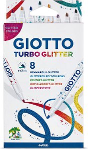 Canetas Hidrográfica Turbo Glitter com 08 Cores - Giotto