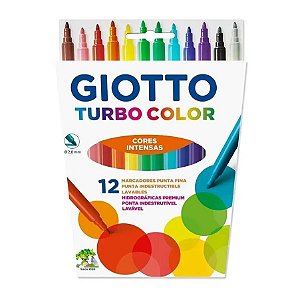 Caneta Hidrográfica 12 Cores Turbo Color - Giotto