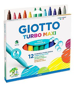 Caneta Hidrográfica 12 Cores Turbo Maxi - Giotto
