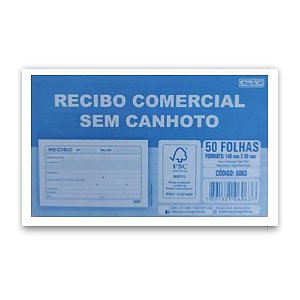 Recibo Comercial sem Canhoto 50 folhas - São Domingos