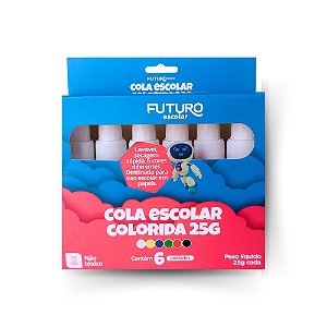 Cola Colorida com 6 Cores 25g - Futuro