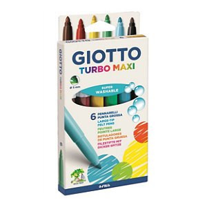 Caneta Hidrográfica 6 Cores Turbo Maxi - Giotto