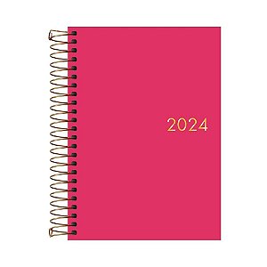Agenda 2024 Napoli Rosa Espiral 176 folhas - Tilibra