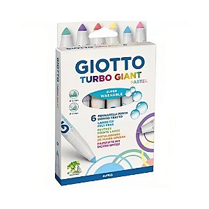 Caneta Hidrográfica com 6 Cores Turbo Giant Pastel - Giotto