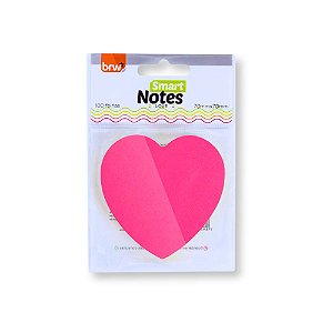 Bloco Smart Notes Love Coração Colorido Neon 70X70mm com 100 Folhas - Brw