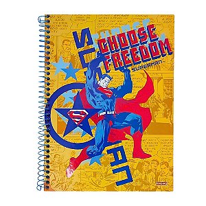 Caderno 1x1 Universitário 1 Matéria Superman Capa Dura com 80 Folhas - São Domingos