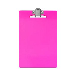 Prancheta A4 Plástica Rosa com Prendedor de Metal - Carbrink