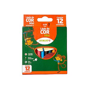 Lápis de Cor Mini Redondo Flex Leo e Leo - Caixa 12 Cores