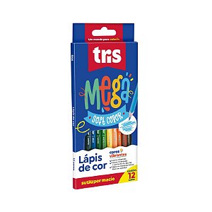 Lápis De Cor Mega Soft Color 12 Cores Tris