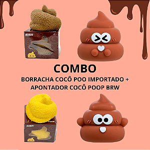 Apontador Emborrachado Cocô Poop BRW + Borracha Cocô Poop