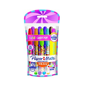 Caneta Papermate InkJoy Candy Pop Mini - Pouch c/10 Sortida