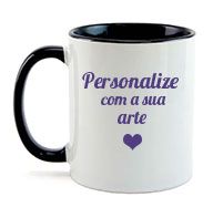 Caneca Cerâmica Alça e Interior Color 325 ml - Personalizada