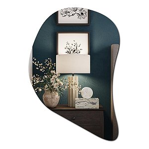 Espelho Orgânico Decorativo De Parede Para Sala De Estar 57 X 40 Cm Modelo Bl0015