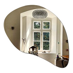 Espelho Orgânico Decorativo De Parede Para Sala De Estar 60 X 56 Cm Modelo Bl0016