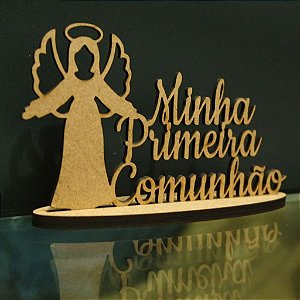 Topo De Bolo com 14cm  (maior lado da peça)  Primeira Comunhão ( Eucaristia) - Cor à Escolher