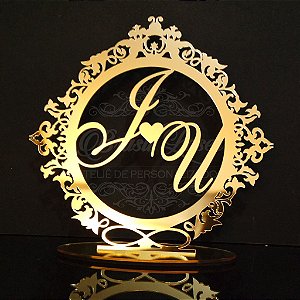 Topo De Bolo  - Tamanho 20cm (maior lado da peça) - Cor à Escolher