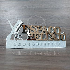 Decoração 3D Profissão para Cabeleleiro / Cabeleleira / Salão com Nome Personalizado