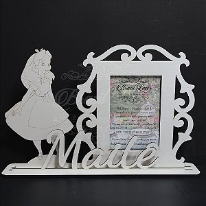 Porta Retrato Menina com Nome Personalizado em Mdf Branco