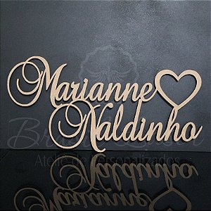 Nome do Casal com coração Personalizado Para Parede Vários Tamanhos / Materiais com as Iniciais ou Nome que o Cliente Desejar