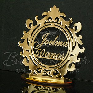 Topo De Bolo - Tamanho com 20cm (maior lado da peça) - Cor à Escolher