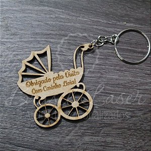 1 Chaveiro Personalizado para Lembrança de Bebê com Gravação a laser (Minimo 20 unidades por pedido) - Selecionar Material/cor dentro do anuncio