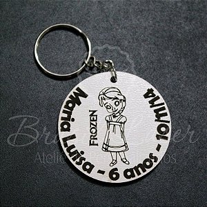 1 Chaveiro Personalizado para Lembrança de Aniversário com Gravação a laser (Minimo 20 unidades por pedido) - Selecionar Material/cor dentro do anuncio