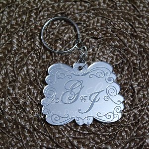 1 Chaveiro Personalizado para Lembrança de Casamento  com Gravação a laser (Minimo 20 unidades por pedido) - Selecionar Material/cor dentro do anuncio