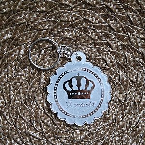 1 Chaveiro Personalizado para Lembrança de Casamento com Gravação a laser (Minimo 20 unidades por pedido) - Selecionar Material/cor dentro do anuncio