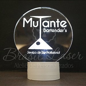 Abajur Luminária com Logotipo Logo Arte do Cliente Empresa Evento de Led sem Fio - Veja opções de Tamanho no Anúncio