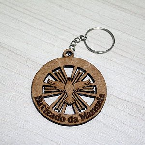 1 Chaveiro Personalizado para Lembrança de Batizado com Gravação a laser (Minimo 20 unidades por pedido) - Selecionar Material/cor dentro do anuncio