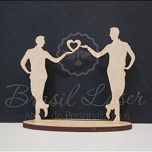 Topo De Bolo Homoafetivo - Tamanho com 20cm (maior lado da peça) - Cor à Escolher