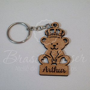 1 Chaveiro Personalizado para Lembrança URSINHO com Gravação a laser (Minimo 20 unidades por pedido) - Selecionar Material/cor dentro do anuncio