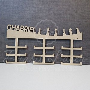 Porta Medalhas ( XADREZ ) Personalizado com o Nome - Opções de cor dentro do anuncio