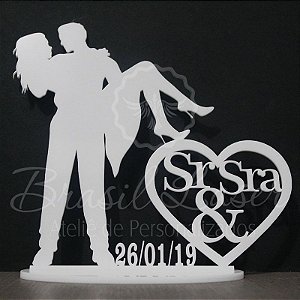 Topo De Bolo - Tamanho com 20cm (maior lado da peça) - Cor à Escolher