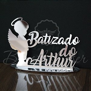 Topo De Bolo Batizado - com 14cm (maior lado da peça) - Cor à Escolher