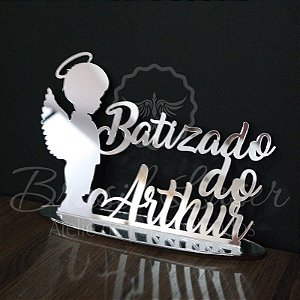 Topo De Bolo Batizado - com 20cm (maior lado da peça) - Cor à Escolher