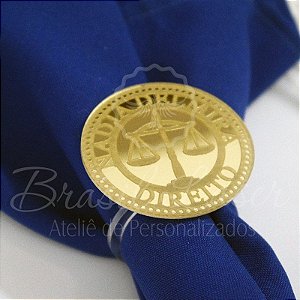 1 Porta Guardanapo Formatura de Direito em Acrílico Espelhado Dourado ou Prata - #Quantidade Mínima: 20 unidades iguais#