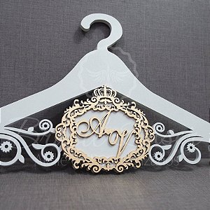Cabide com Monograma Pintado Personalizado com os Nomes dos Noivos Casamento ou Debutante