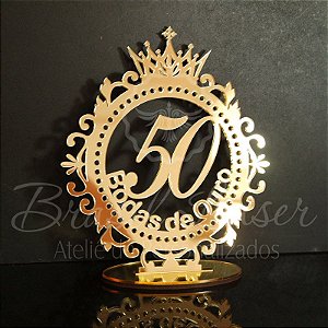 Topo De Bolo Decoração Aniversario 50 Anos Bodas De Ouro